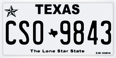 TX license plate CSO9843