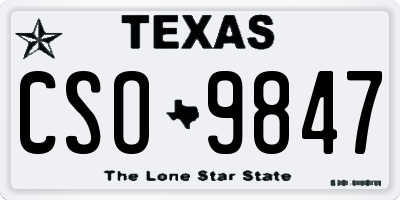 TX license plate CSO9847