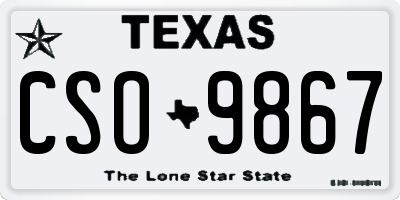 TX license plate CSO9867