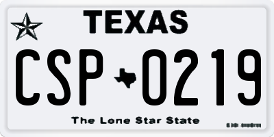 TX license plate CSP0219