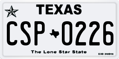 TX license plate CSP0226
