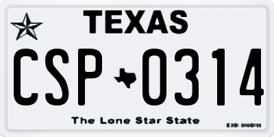 TX license plate CSP0314