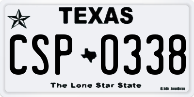 TX license plate CSP0338