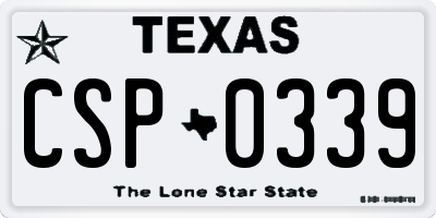 TX license plate CSP0339