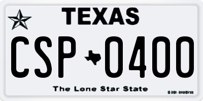 TX license plate CSP0400
