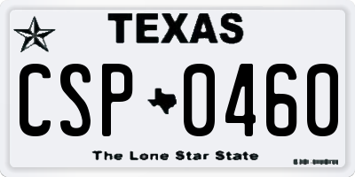 TX license plate CSP0460