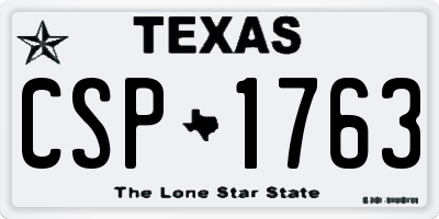 TX license plate CSP1763
