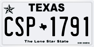 TX license plate CSP1791
