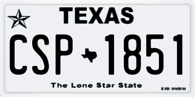TX license plate CSP1851