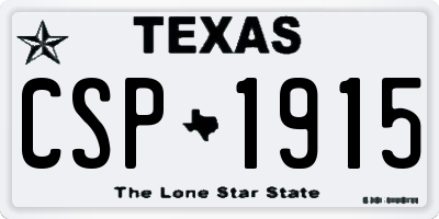 TX license plate CSP1915