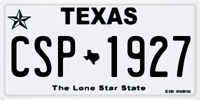 TX license plate CSP1927