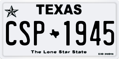 TX license plate CSP1945