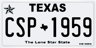 TX license plate CSP1959