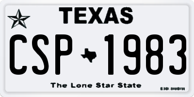 TX license plate CSP1983