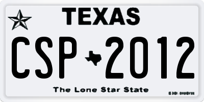 TX license plate CSP2012
