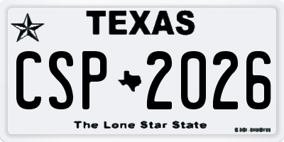 TX license plate CSP2026