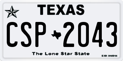 TX license plate CSP2043