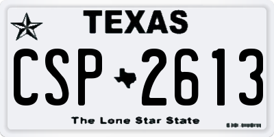 TX license plate CSP2613