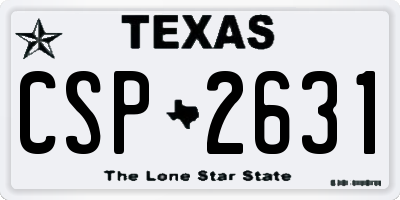 TX license plate CSP2631
