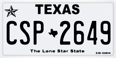 TX license plate CSP2649