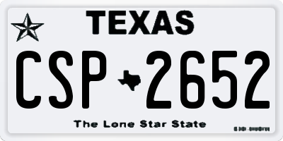TX license plate CSP2652