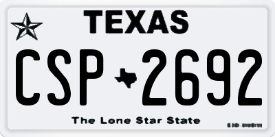 TX license plate CSP2692