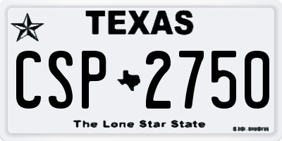 TX license plate CSP2750