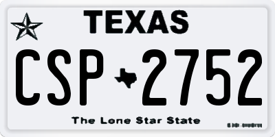 TX license plate CSP2752