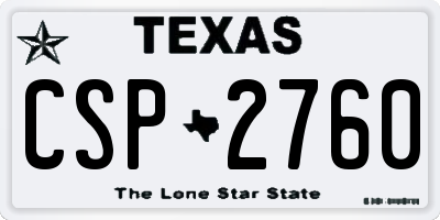TX license plate CSP2760