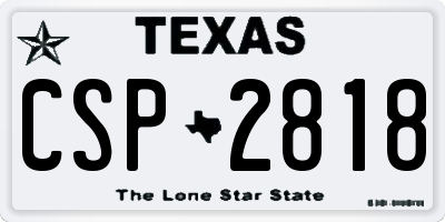 TX license plate CSP2818