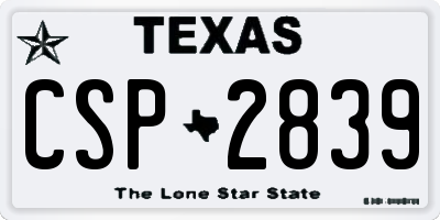 TX license plate CSP2839
