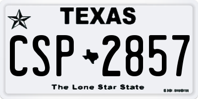 TX license plate CSP2857