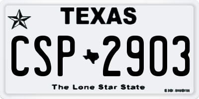 TX license plate CSP2903
