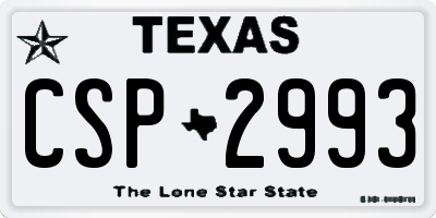 TX license plate CSP2993