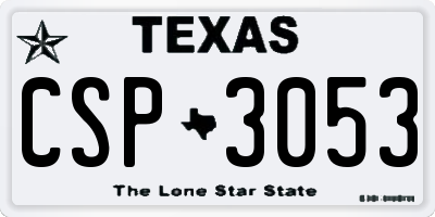 TX license plate CSP3053