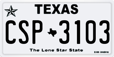 TX license plate CSP3103