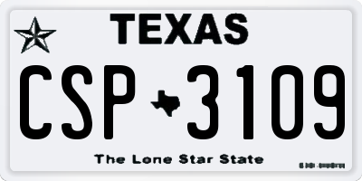 TX license plate CSP3109