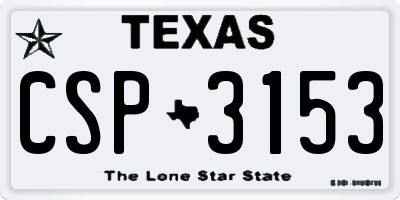 TX license plate CSP3153