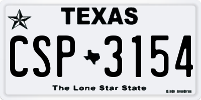 TX license plate CSP3154