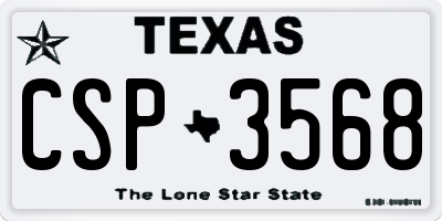TX license plate CSP3568