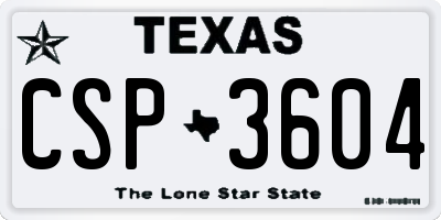 TX license plate CSP3604