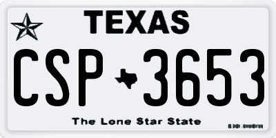 TX license plate CSP3653