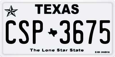 TX license plate CSP3675