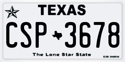 TX license plate CSP3678