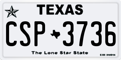 TX license plate CSP3736
