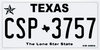 TX license plate CSP3757