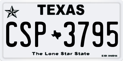 TX license plate CSP3795