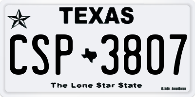 TX license plate CSP3807