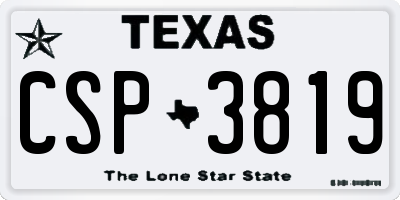 TX license plate CSP3819