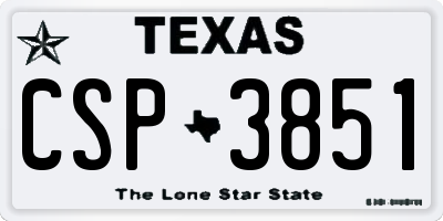 TX license plate CSP3851